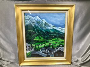 01-16-480 ★AP【大】 中古　油絵 コレクション インテリア アート 風景画 街並み 山 自然 額縁セット Kimiko.A