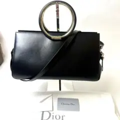 極美品　Dior レザー　トップハンドル　2way ショルダーバッグ　Gカード