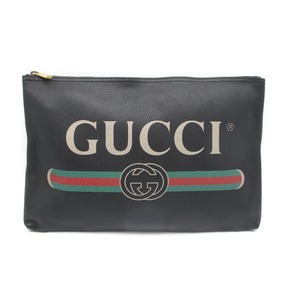 GUCCI グッチ ポートフォリオ クラッチバッグ 500984 ポーチ ケース セカンドバッグ ロゴプリント GG シェリーライン レザー ブラック