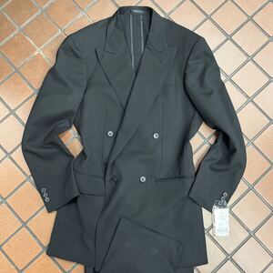 新品☆未使用【サイズY6 L★軽量型 礼服】4Bダブルスーツ メンズスーツ 背抜き 冠婚葬祭 喪服 ブラックスーツ セットアップ 黒 フォーマル