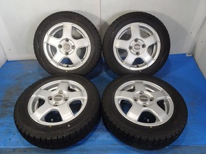 【STYLE PRASNO】155/65R13 13x4J +42 4穴 100 中古 ホイールセット 4本 スタッドレス【福島発 送料無料】FUK-D13911★ 冬