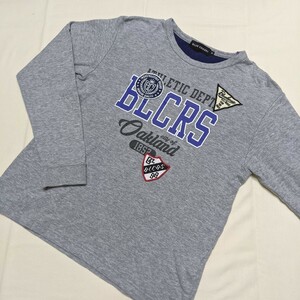 ☆WJ46 BLUEC ROSS ブルークロス S 140 男の子 男子 長袖 Tシャツ カットソー グレー クルーネック