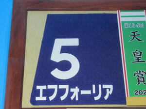匿名送料無料 ★第164回 天皇賞(秋) GⅠ 優勝 エフフォーリア 額入り優勝レイ付ゼッケンコースター JRA 東京競馬場 横山武史★即決！ウマ娘