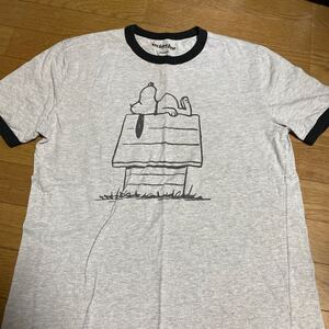 ピーナッツ リンガー Tシャツ 古着　スヌーピー