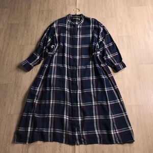 100円スタート○ niko and... ニコアンド　ロングワンピース　ワンピース　チェック柄　横幅ゆったり　体型カバー