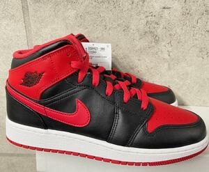 国内正規■US6.5Y(24.5cm)■NIKE AIR JORDAN 1 MID GSナイキ エアジョーダン1ミッドJORDAN1 AJ1赤x黒black/fire red/white/BRED/DQ8423-060