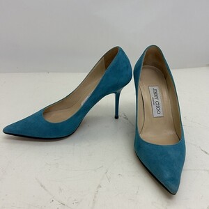 S315-N29-4670 JIMMY CHOO ジミーチュウ 34 ヒール パンプス グリーン系 現状品3