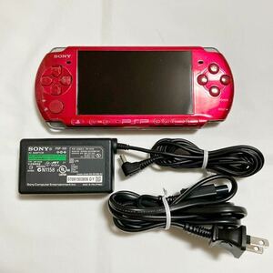 SONY PSP-3000 本体 充電器 赤 レッド ソニー PlayStation Portable ゲーム機 PSP3000 レトロ 