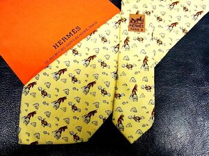 ★並品★4R01532【HERMES】エルメス「モグラ 動物 柄」ネクタイ