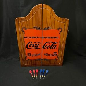 DEe413Y14 Coca-cola コカ・コーラ ダーツボード 木製 ビンテージ 当時物