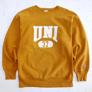 米国製 90s champion Reverse Weave sweatshirts チャンピオン 刺繍タグ リバースウィーブ カレッジ スウェット XL カーキ MADE IN USA