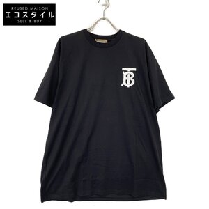 BURBERRY バーバリー ブラック 胸ロゴTシャツ ブラック L トップス コットン メンズ 中古