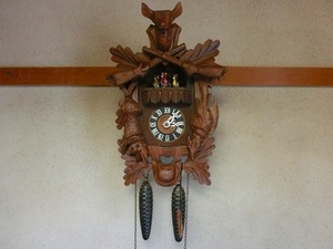 たA5S 鳩時計 REGULA社 西ドイツ製 SCHNEIDER シュナイダー 掛け時計 柱時計 オルゴール付 掛時計 アンティーク からくり時計 ヴィンテージ
