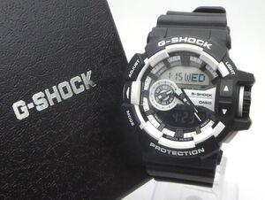 1000円スタート 腕時計 CASIO カシオ G-SHOCK ハイパーカラーズ 5398 GA-400 クオーツ QZ ブラック×ホワイト デジアナ 箱付 IKS L60015