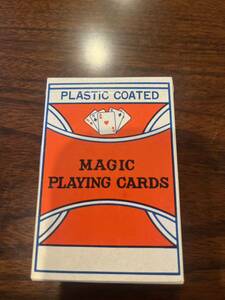 【希少美品】ヴィンテージ 1960年代プラスチックコーティング　マジックトランプ　さくらカラー　magic playing cards コニカ ノベルティ