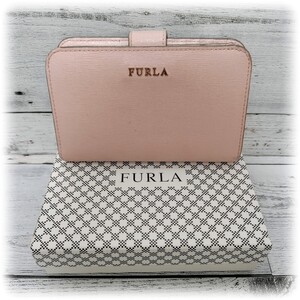 FURLA　フルラ　2つ折り畳み財布　ピンク　レザー　箱付き　レディース