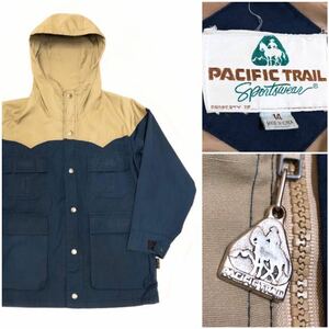 80’s 70’s ヴィンテージ マウンテンパーカー USA ウエスタンヨーク ツートン ネイビー ベージュ S相当 PACIFIC TRAIL ウエスタンシャツ