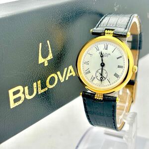 【未使用品/新品電池】BULOVA ブローバ スモールセコンド ローマン メンズ 腕時計 9184003 純正ベルト