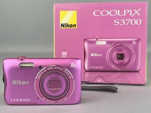 F6KA8 Nikon ニコン COOLPIX クールピクス S3700コンパクトデジタルカメラ ピンク 箱 充電器付き 動作確認済み