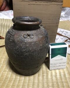 珍品 伝世品 古備前 三耳小壷 小壷 美品 室町から桃山 備前 時代箱