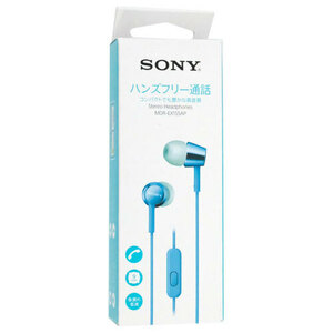 SONY 密閉型インナーイヤーレシーバー MDR-EX155AP (L) ライトブルー [管理:1100051043]