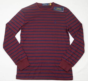 ●POLO RALPH LAURENポロラルフローレン長袖Tシャツ(エンジ・紺ボーダー,US-XS(JP-S))新品