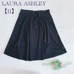 【ローラアシュレイ/LAURA ASHLEY】フレアスカート タック 黒 L