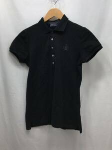 POLO RALPH LAUREN ポロラルフローレン 半袖 ポロシャツ レザー 羊革 ブラック サイズM レディース 24013102s1