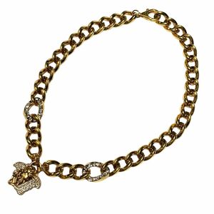 【中古】 VERSACE ヴェルサーチ パラッツォディアメデューサクリスタルチェーンネックレス アクセサリー 22035053 AO