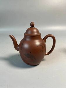 旧家蔵出 清時代 陶磁器 朱泥 紫泥 急須 唐物 時代物 茶壷 煎茶道具 中国宜興 紫砂 白泥 中国美術 中国古玩