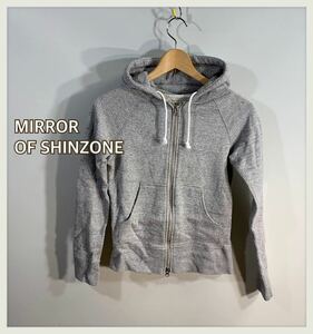 訳あり■MIRROR OF SHINZONE ミラーオブシンゾーン■フルジップ ラグラントレーナー スエットパーカー レディース:36☆BH-315