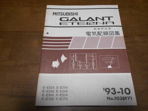 A6583 / ギャラン エテルナ GALANT/ETERNA E-E52A.E53A.E54A.E64A.E72A.E84A X-E57A Y-E77A 整備解説書 電気配線図集　93-10