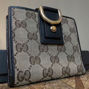 1円　美品　GUCCI グッチ シマ長財布 レザー キャンバス　ウォレット ラウンドファスナー 財布 マーモント ブラック　レア　黒　コンパクト