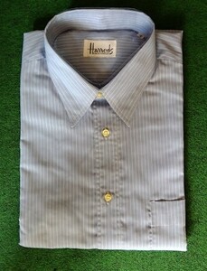 Harrods　KNIGHTSBRIDGE　ハロッズ　シャツ　長袖シャツ　紳士　ストライプ　サイズ2　メイド・イン・イタリー　新品