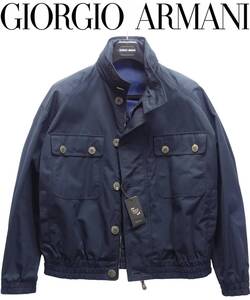 新春SALE！559,000円新品GIORGIO ARMANI★究極のエコ「アルマーニ・サステイナビリティープロジェクト」濃紺タンカース【54＝日本XL～3XL