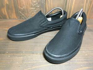 ★VANS バンズ 国内企画 slip on スリッポン 黒×黒 25.0cm 極美品Used 検 SK8 ハーフキャブ オールドスクール サンダル スニーカー