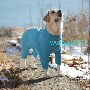 犬 服 ペット 綿服 コート 秋冬 フリース ジャケット 暖かい 寒さ対策 犬猫 ベスト 背中開き 小中大型犬 散歩 ジッパー付き ブルー M