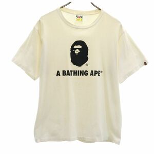 ベイプ プリント 半袖 Tシャツ L ホワイト BAPE A BATHING APE メンズ