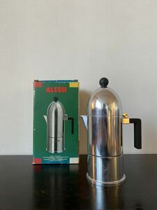 【　デザイナーAldo Rossi／ALESSI アレッシィ エスプレッソマシーン 直火式/新品 元箱 取説付 】ポストモダン ヴィンテージ キャンプ用品