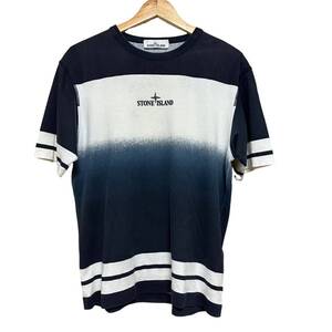 stone island ストーンアイランド　741523340 グラデーションTシャツ　ロゴ　Sサイズ　ネイビー系