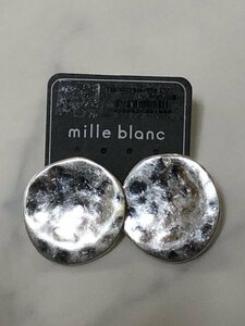 【未使用】[ミルブラン] Mille blanc メタルパーツピアス TM65P2AN-654SV シルバー 直径約2.5cmサイズ【アウトレット】2766