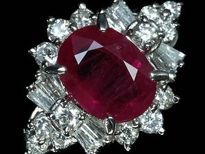 OZ12015T【1円～】新品【RK宝石】≪RUBY≫色鮮やかな輝き!! 極上ルビー 大粒1.3ct!! 極上ダイヤモンド Pt900 高級リング ダイヤ