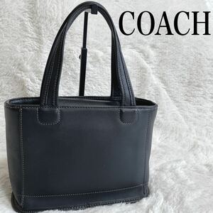 美品 オールドコーチ ステッチ グラブタンレザー ハンドバッグ COACH 黒 ヴィンテージ ミニハンドバッグ