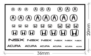 ◆◇ZoomOn Model【ZD029】1/24＆1/43 ホンダ＆アキュラ ロゴ メタルステッカー◇◆　