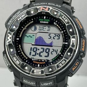 美品 PROTREK PRW-2500-1JF タフソーラー 電波受信 電波ソーラー マルチバンド6 方位.温度.気圧/高度計搭載 トリプルセンサー ブラック