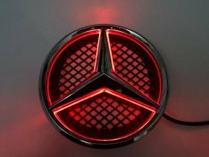 メルセデスベンツ　グリル　スターマーク　エンブレム　ＬＥＤ　（赤　レッド）　Ｗ２１８　ＣＬＳクラス