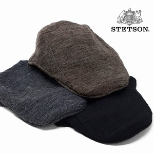 [ フリーサイズ ] ハンチング ニット 秋冬 ステットソン ウール ニットハンチング STETSON 紳士 茶色 ブラウン 