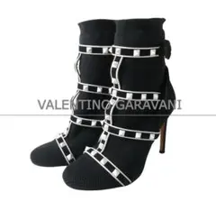 美品 VALENTINO GARAVANI スタッズ ニット ソックス ブーティ