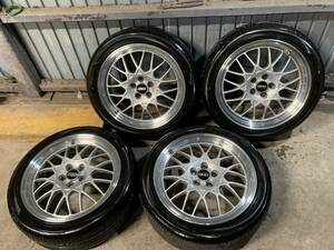 【希少サイズ】スバル純正 BBS 17インチ 7j+53 pcd100 5h＋2019年製 YOKOHAMA ECOS ES31 215/45R17 4本セット