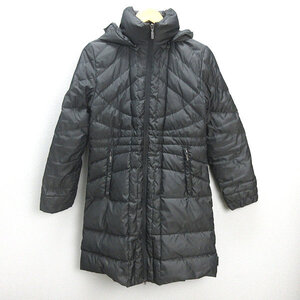 Q■モンクレール/MONCLER フーディーロングダウンコート■灰【 00 】LADIES/77【中古】